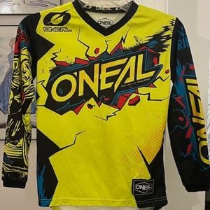 ONEAL official racing jersey!  Long sleeved, neon yellow/ multi colors. youth M